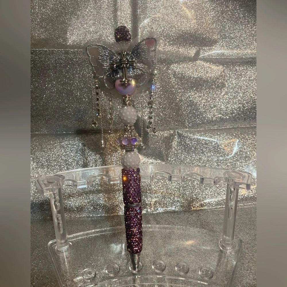 The Lord’s Prayer Purple Rhinestone Pen with Pen Extender